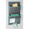 mDesign Fabric Hanging Office Cubicle Storage Organizer with Pockets - Gray/Teal